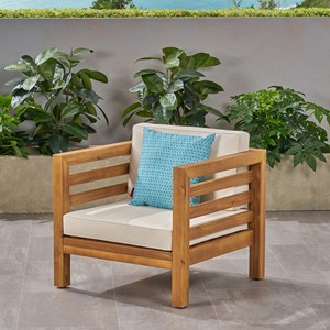 Noble House Oana Outdoor Acacia <b>Wood</b> Club Chair in Teak and - Product Image 4