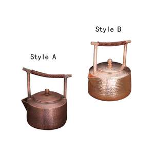 Bouilloire à thé en cuivre massif avec poignée ergonomique, finition martelée épaisse, théière - Product Image 5