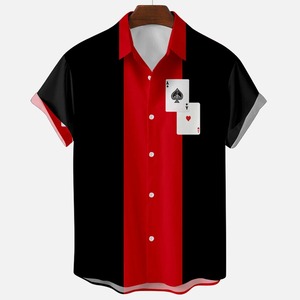 Polo à manches courtes de plage simple imprimé en 3D pour hommes, haut en jersey ample avec design sans poche - Product Image 2