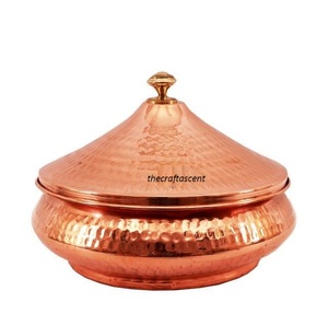 Casserole arabe de luxe plaquée or pour réchauffer les aliments Casserole en métal avec couvercle Marmite en acier pour le service à l'hôtel Réchauffeur d'aliments - Product Image 6