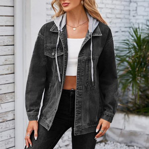 Trending Style Women <b>Denim</b> <b>Jacket</b> Premium Quality Comfortable Wholesale Price Hot Selling Women hooded <b>Denim</b> <b>Jacket</b> - Product Image 2