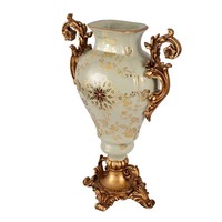 Vase à fleurs de luxe fantaisie, fait main, en aluminium moulé, motif floral en relief, avec trou de drainage, écologique, résistant à la rouille, pour mariage et baptême
