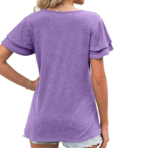 T-shirt décontracté tricoté de haute qualité et élégant, respectueux de l'environnement, pour femmes, impression personnalisée, OEM ODM, usine du Bangladesh, options grandes tailles - Product Image 6