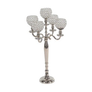 Crystal <b>Candelabra</b> for Wedding Centerpieces Wholesale New Silver Plated 5 Light Crystal <b>Candelabra</b> Crystals Wedding Decor - Product Image 1