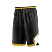 Shorts de basketball personnalisables grande taille respirants à séchage rapide noirs avec taille élastique imprimée pour hommes – Vêtements de sport fitness