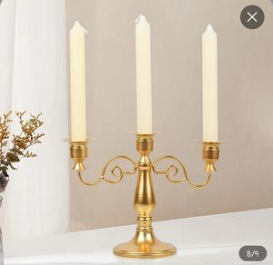 เชิงเทียนโลหะสีเงินแบบคลาสสิกสำหรับห้องรับประทานอาหารอย่างเป็นทางการและการติดตั้งเทียนที่บ้านแสนโรแมนติก - Product Image 2