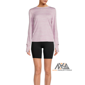 Camiseta activa de manga larga para mujer, Camiseta cómoda de fitness con bolsillo lateral, tallas eco-amigables y comprimidas - Product Image 1