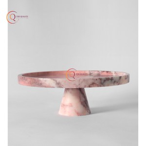 Marbre Dessert et Coupe Gâteau Stand Forme Ronde Fleur Thème Romantique Vente Chaude Stand Avec Dôme En Verre Décor De Table Gâteau Stand - Product Image 2