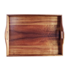 Vente en gros de plateau de service alimentaire en bois Rangement fait main Présentoir de forme ronde en bois Plateau en bois naturel Finition de table en noyer - Product Image 6