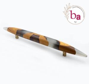 Handmade Industrial Wooden Resin <b>Door</b> Knobs Metal Drawer Cabinet Pulls <b>for</b> Kitchen Villa Furniture Decor Dresser Bedroom Outdoor - Product Image 2