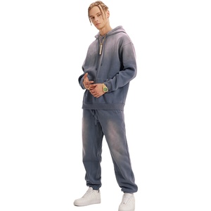 เสื้อสวมหัวผ้าฝ้าย100% รุ่นเฮฟวี่เวตซักเสื้อผ้าแนวสตรีทแบบสวมหัวมีฮู้ดสำหรับผู้ชายชุดวอร์มผ้าเดนิมพิมพ์ลายพัฟ - Product Image 3