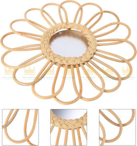 Espejo decorativo de pared de ratán de estilo moderno para el hogar, sala de estar, forma personalizable, precio al por mayor en Vietnam - Product Image 6
