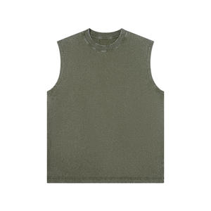Gilets pour hommes personnalisés, streetwear, haut de gamme, 120 g/m², 100 % coton, respirant, blanc, surdimensionné, délavé à l'acide, vintage, t-shirt - Product Image 5