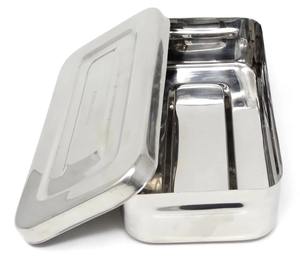 Boîte de stérilisation autoclavable en acier inoxydable avec couvercle pour le stockage d'instruments médicaux chirurgicaux - Product Image 1