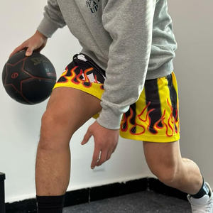 กางเกงวิ่งขาสั้นผู้ชายสำหรับฤดูร้อน ระบายอากาศได้ดี ไซส์ใหญ่ สวมใส่สบาย เหมาะสำหรับวิ่งจ๊อกกิ้ง ลายคลื่น สีพื้น มีเชือกผูก แห้งเร็ว ทรงหลวม - Product Image 1