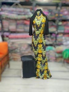 ชุดมาคบัล ดีรักสีดำ พร้อมลายปักหัวใจสีทอง และชุดการ์บาซาร์เข้าชุด - Product Image 1