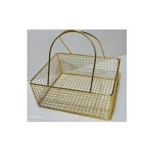 Handmade Dây Kim Loại Lưới Hamper Giỏ Quà <span class=keywords><strong>T</strong></span>ặng Cho Nhà Giỏ Vàng Hình Bầu Dục Giỏ Cho Nhà Bếp Kho & <span class=keywords><strong>Container</strong></span> Ở Mức Giá Thấp - Product Image 3
