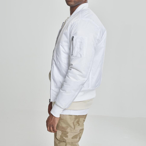 Custom Made Logo Customized Color Canvas <b>Mandarin</b> <b>Collar</b> Winter Plus Size Men's Bomber <b>Jacket</b> OEM Service Front - Product Image 3