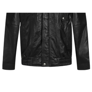Chaqueta de Invierno de Cuero Genuino Original para Hombre, Cuello Alto, Impermeable, Ecológica, OEM, Personalizada, Elegante, Cortavientos, con Calefacción Frontal - Product Image 4