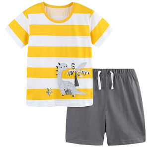 Service OEM personnalisé Ensemble de vêtements pour garçon Spandex/Polyester Imprimé animal Casual Tissu jersey simple Délai de production d'échantillon de 7 jours Vente en gros - Product Image 3