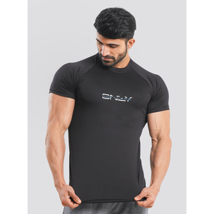 T-shirts noirs personnalisés pour hommes, impression et logo personnalisés, vente à chaud de vêtements de sport pour hommes de qualité supérieure - Product Image 1