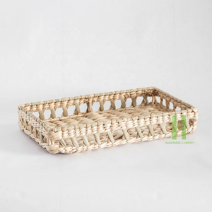 Plateaux de service durables en jacinthe d'eau Plateaux de service tissés à la main de HNH Craft personnalisés et emballés au Vietnam - Product Image 1