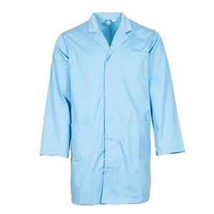 Abrigo de laboratorio de química de manga larga de Color azul en blanco para mujer con bolsillos de botones transpirable médicos estudiantes investigadores de laboratorio - Product Image 6