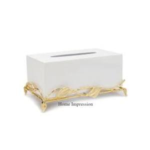 Forme unique de boîte en métal enduit de poudre de couleur blanche d'excellente qualité avec le support moderne de papier de soie de vaisselle de concepteur de fantaisie - Product Image 6