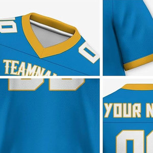 Uniformes de football américain de haute qualité et abordables pour hommes, nouveaux maillots bleus pour jeunes, kit de football le plus vendu - Product Image 5