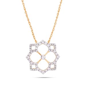 Colgante con diseño de flor de diamante redondo para mujer - Product Image 3