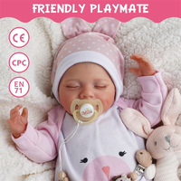 BABESIDE Poupées Bébés Reborn Filles Hyperréalistes 20 Pouces, Doux Sourire Nouveau-né Réaliste Corps Entier Vinyle, Mini Jouets Souples endormis