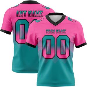 Maillot de football américain personnalisé sublimé 100% polyester respirant à manches courtes, personnalisable pour l'équipe, chemise de sport, taille plus - Product Image 1