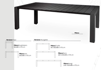 Tables de salle à manger pliantes d'extérieur multifonctionnelles de conception moderne haut de gamme en plastique recyclé et structure métallique robuste, fabriquées en Italie