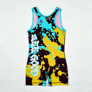 High Quality Knitted Spandex/Cotton Wrestling <b>Singlet</b> <b>for</b> <b>Men</b> with Heat Transfer Logo Design Quick Dry Breathable Custom <b>Singlet</b> - Product Image 2