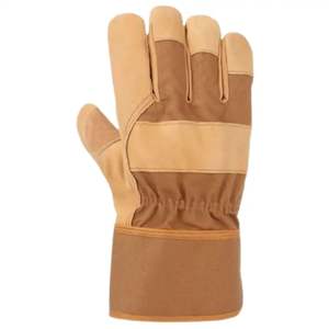 Gréeur canadien le mieux classé Vêtements de travail d'hiver haute visibilité Gants de sécurité Logo personnalisable Vestes en cuir fendu en cuir de vachette renforcé - Product Image 1