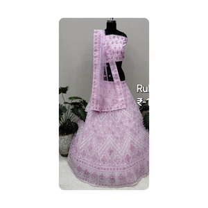 Lehenga เจ้าสาวนักออกแบบที่ไม่ซ้ำกันกับ choli ปักและ dupatta ที่อุดมไปด้วยสำหรับงานแต่งงาน - Product Image 6