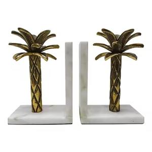 Luxury Gold Finish Pineapple Bookends Set Of 2 For Stylish Home Office And <b>Bookshelf</b> Decoration Accent Handcrafted From India - Product Image 2