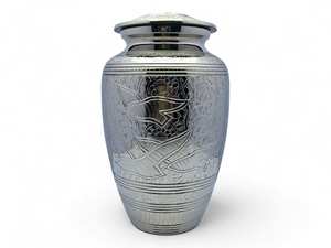 Silver Cremation Engraved Urn <b>for</b> Human <b>Ashes</b> Silver Cremation <b>for</b> Adult <b>Ashes</b> Decorative Urns Holds Upto 200lbs - Product Image 5