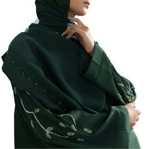 2024 Offre Spéciale femmes élégant dubaï Abaya respirant fleuri brodé manches longues grande taille modeste islamique vêtements pour femmes - Product Image 6
