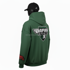 เสื้อฮู้ดสวมหัวขนแกะแบบพรีเมี่ยมสำหรับ360GSM ผ้านิ่มโทนสีเขียวมีแผ่นปักลายหลากหลายและโลโก้ตามสั่งมีฮู้ดธรรมดา - Product Image 3