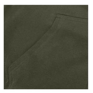 เสื้อฮู้ดผู้ชายผ้าฝ้าย 100% สำหรับฤดูหนาว ทรงโอเวอร์ไซส์ ผ้าถักป้องกันการเป็นขุย ลายปัก 3 มิติ พิมพ์ลายนูน น้ำหนัก 400 กรัม สีพื้น - Product Image 4