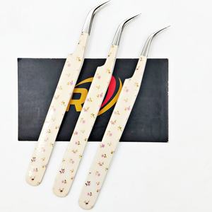 Pince à épiler professionnelle pour extensions de cils en acier inoxydable, pointe incurvée de précision, revêtement papier, pour volume de cils, pour salon, OEM Revamp - Product Image 3