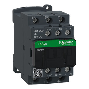 Contattore SCHNEIDER ELECTRIC LC1D09EL TeSys Deca 3P(3NO) AC-3/AC-3e <=440V 9A 48V DC con bobina a basso consumo e morsetto a vite - Product Image 1
