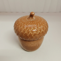 Candélabre en céramique réaliste en forme de gland, pot à bougie moderne pour la décoration de Noël à la maison, écologique, capacité de 190 ml