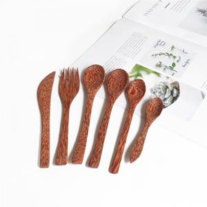 Ensemble de fourchettes et cuillères en bois de noix de coco couverts fabriqués à la main prix compétitif cuillère fourchette en bois de coco - Product Image 2