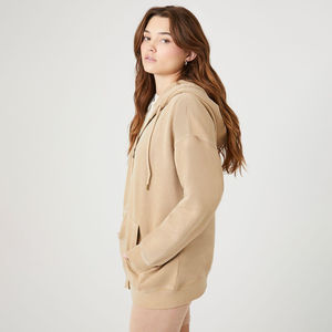 Sudadera con Capucha para Mujer, Nueva, 100% Algodón, Precio Económico al por Mayor, Bolsillo con Cremallera, Transpirable, con Apliques de Pedrería - Product Image 2