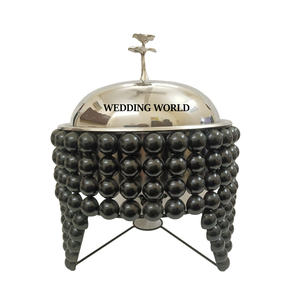 Olla para calentar comida con tapa aislante, forma redonda, cacerola de diseño, última colección, calentador de comida metálico elegante - Product Image 6