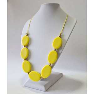 Vintage Geometric Ball Shape Resin Necklace with Adjustable <b>Rope</b> <b>Chain</b> for Women - Product Image 3