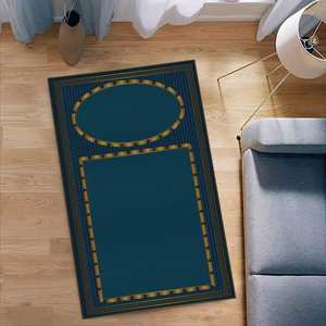 Blue <b>Chenille</b> Prayer <b>Rug</b>: Islamic Religious Gift <b>Rug</b>,Nonwoven Thin <b>Rug</b> - Product Image 2