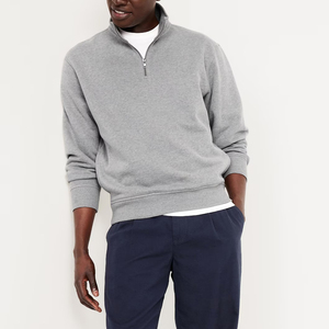 OEM/ODM Vente à Chaud Manches Longues 1/4 Fermeture Éclair Col Montant Vêtements Décontractés Basics Sweat Logo Imprimé Personnalisé Sweat Hip Hop - Product Image 3